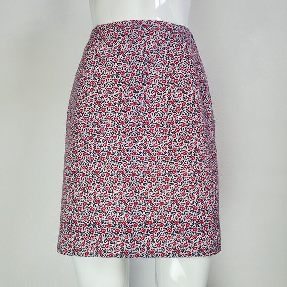 Ann Taylor Red Floral Mini Pencil Skirt - Picture 1 of 7
